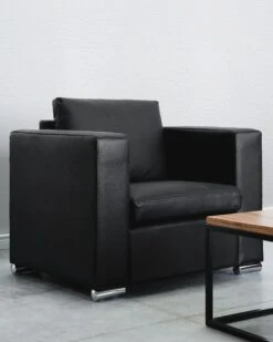Leather Armchair Black HELSINKI -Cheap Furniture Store undef src sa picid 103200 type color image