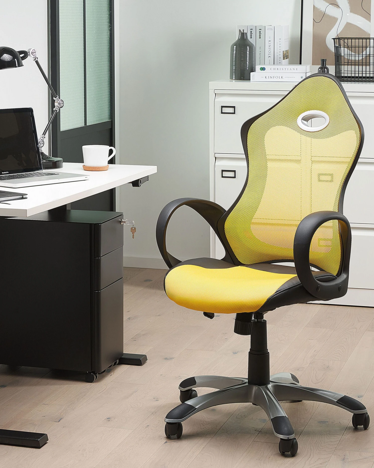 Swivel Office Chair Yellow ICHAIR - Image 2