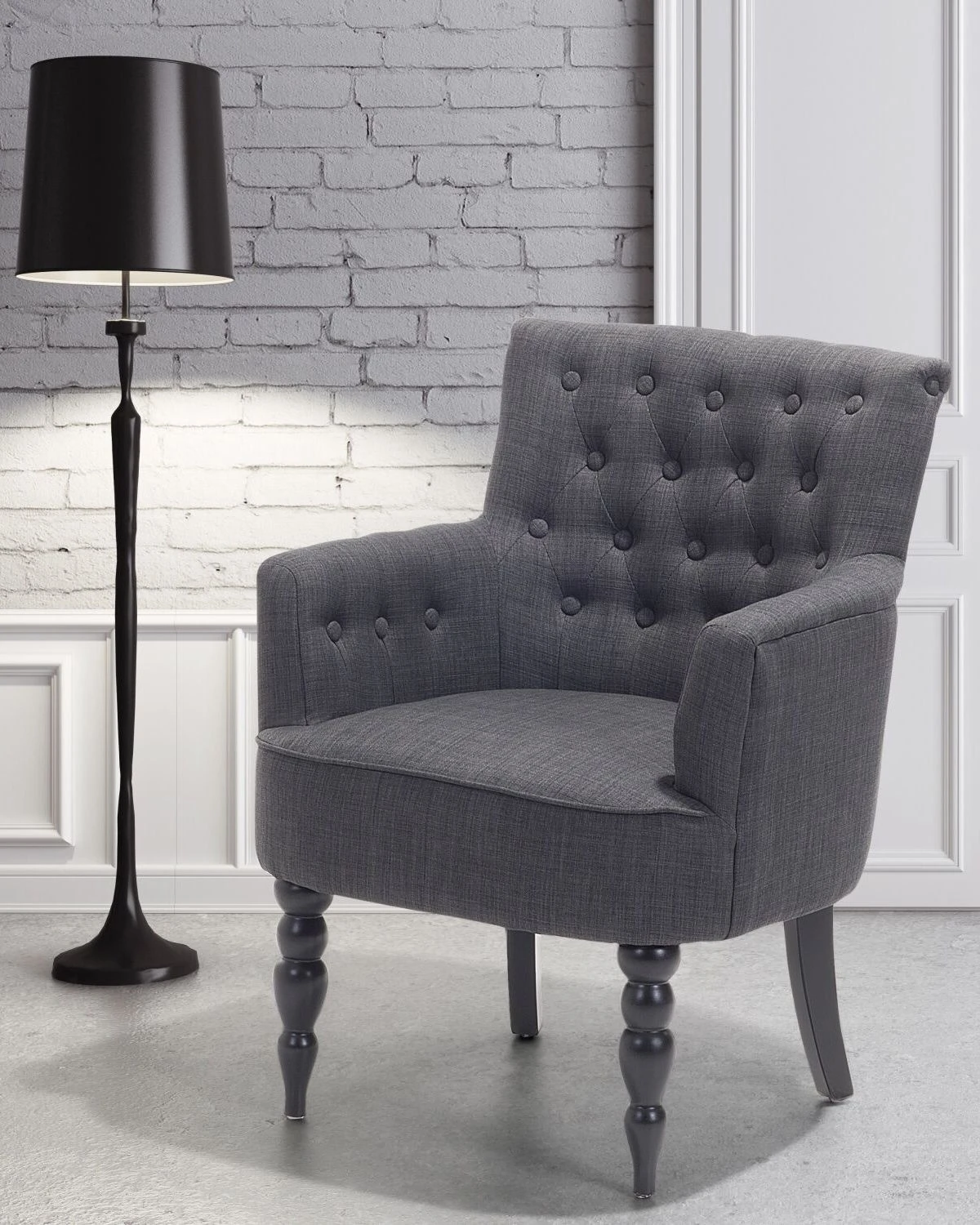 Fabric Armchair Dark Grey ALESUND - Image 2