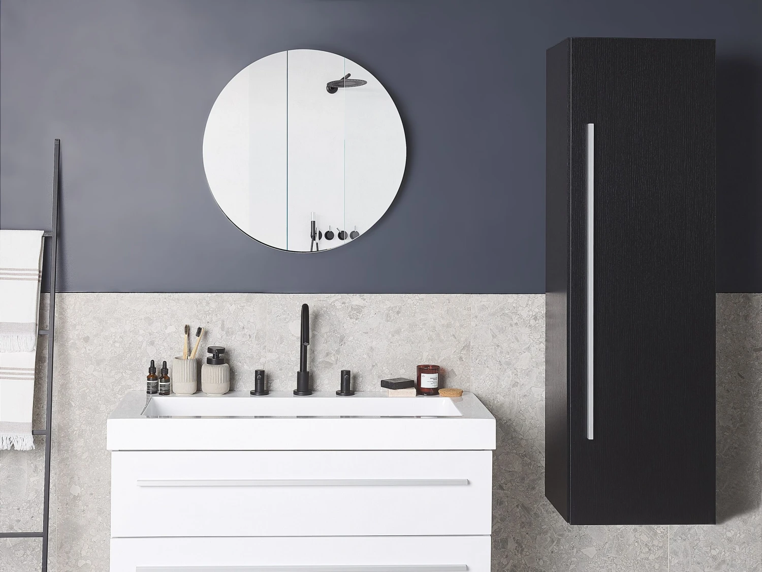 Bathroom Wall Cabinet Black MATARO - Image 2
