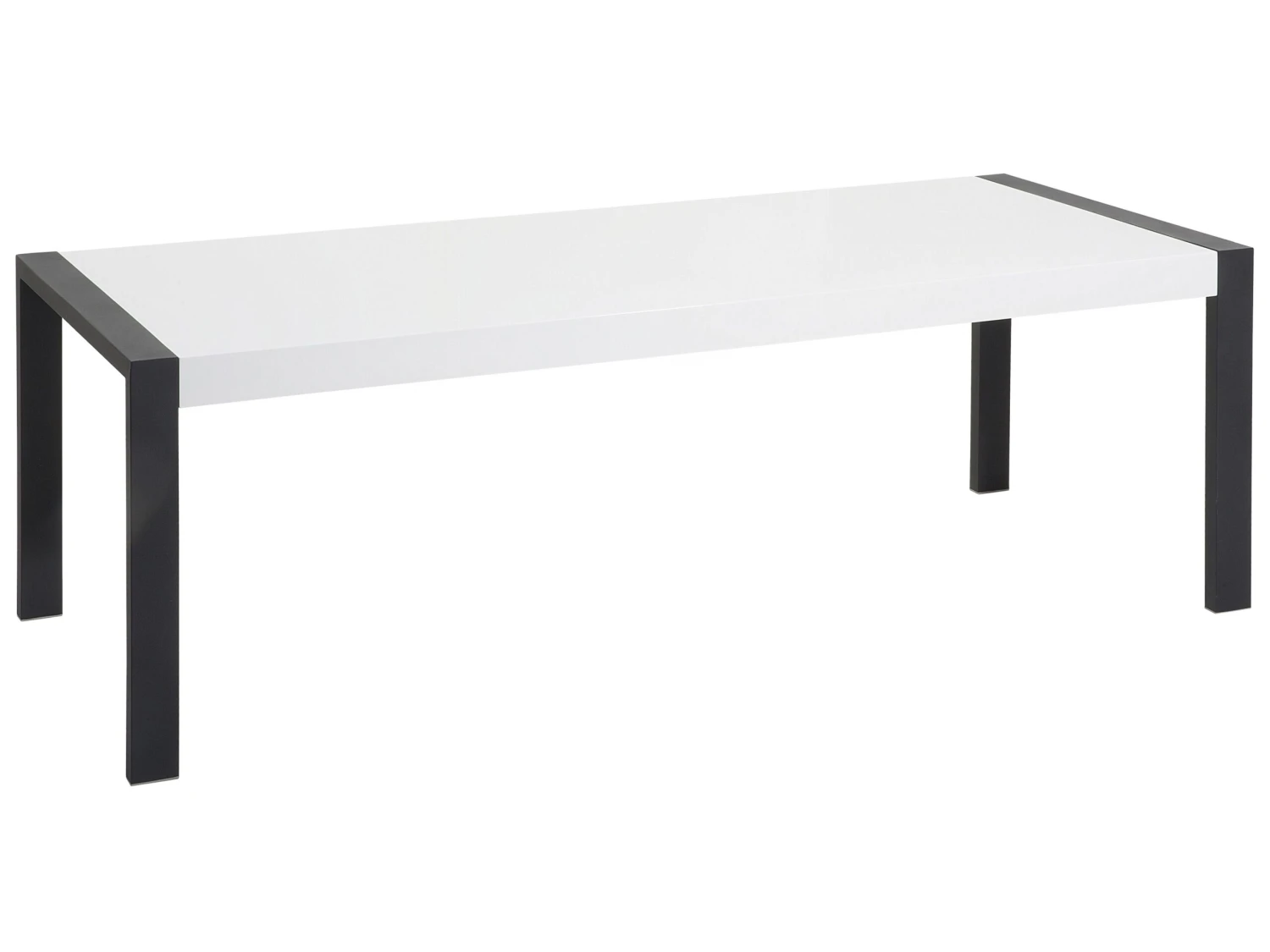 Dining Table 220 X 90 Cm White With Black ARCTIC I