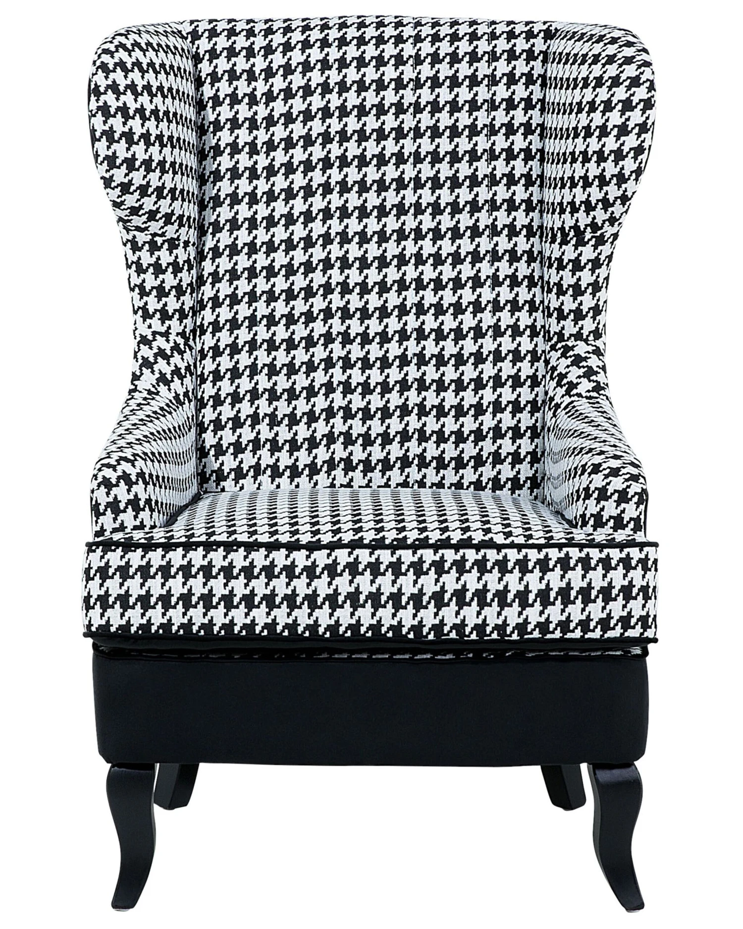 Fabric Armchair Houndstooth Black And White MOLDE - Image 3