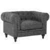 Fabric Armchair Grey CHESTERFIELD