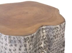 Teak Accent Side Table Silver GORDON -Cheap Furniture Store undef src sa picid 678509 type whitesh image