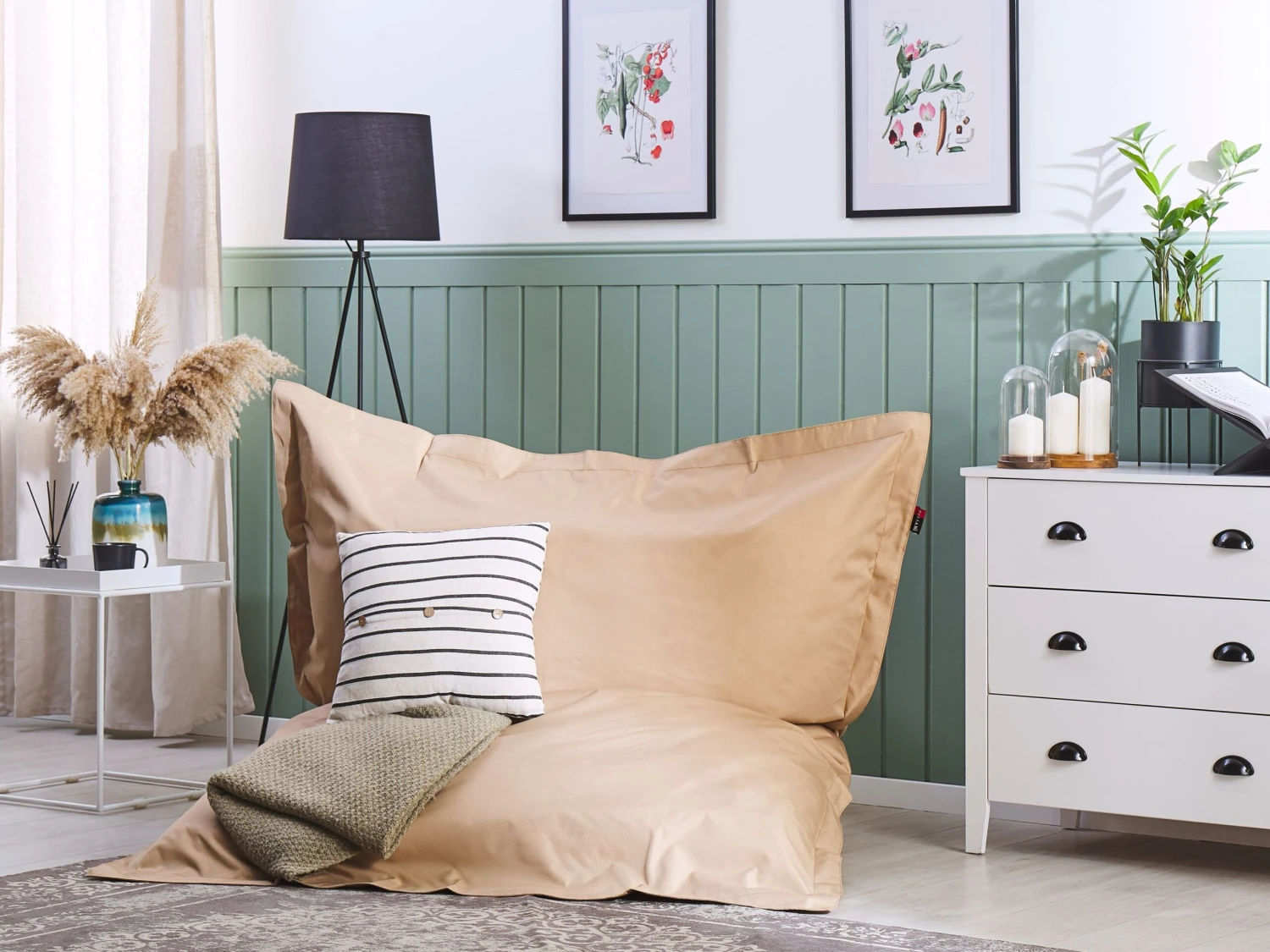 Large Bean Bag 140 X 180 Cm Sand Beige FUZZY 4 Large Bean Bag 140 X 180 Cm Sand Beige FUZZY - Image 2