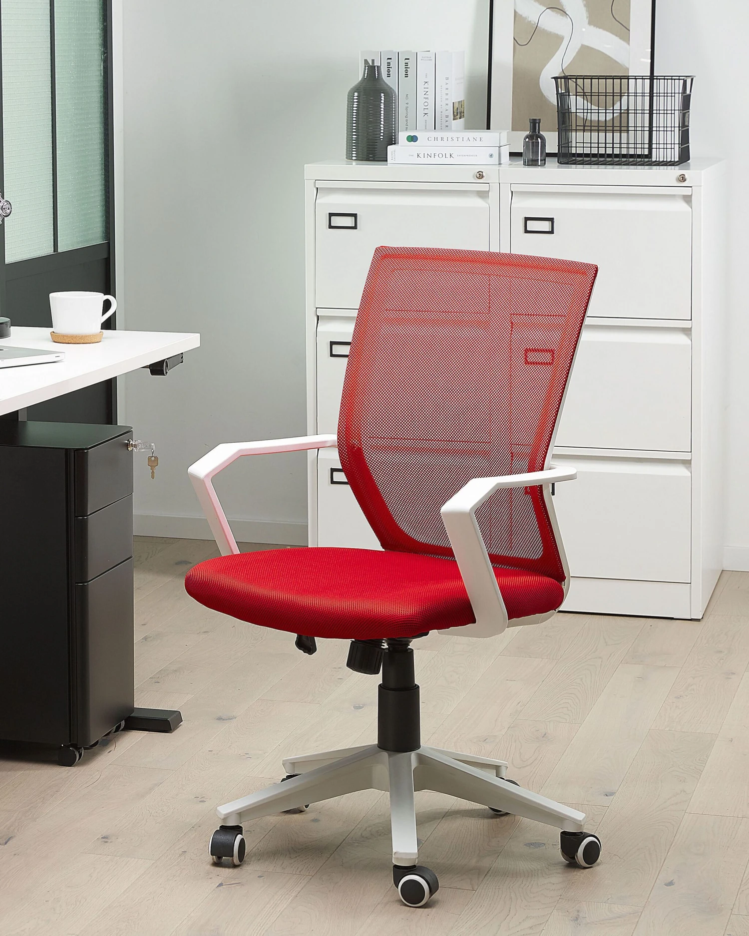 Swivel Desk Chair Red RELIEF - Image 2