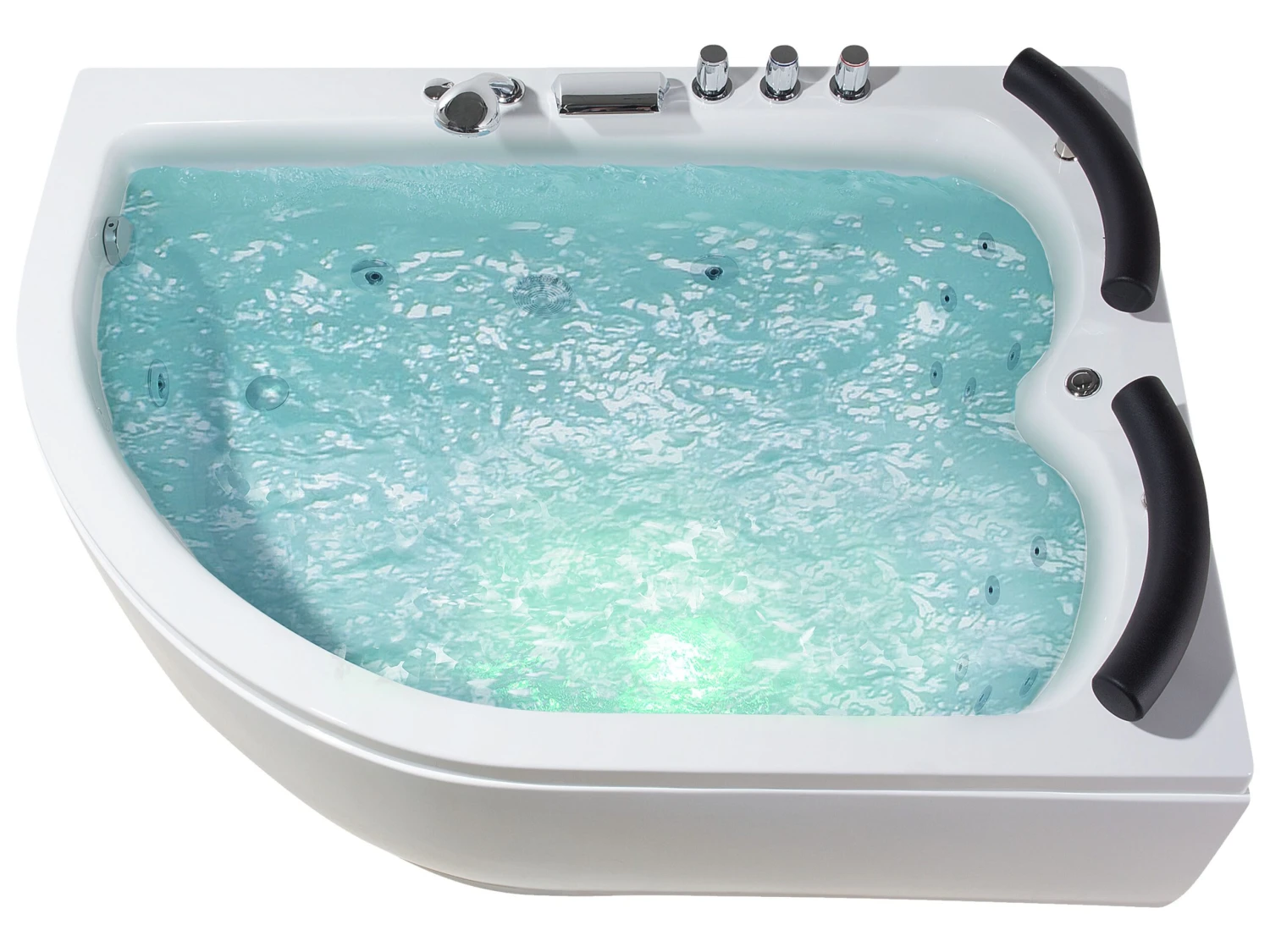 Left Hand Whirlpool Corner Bath With LED 1600 X 1130 Mm White PARADISO 8 Left Hand Whirlpool Corner Bath With LED 1600 X 1130 Mm White PARADISO - Image 6