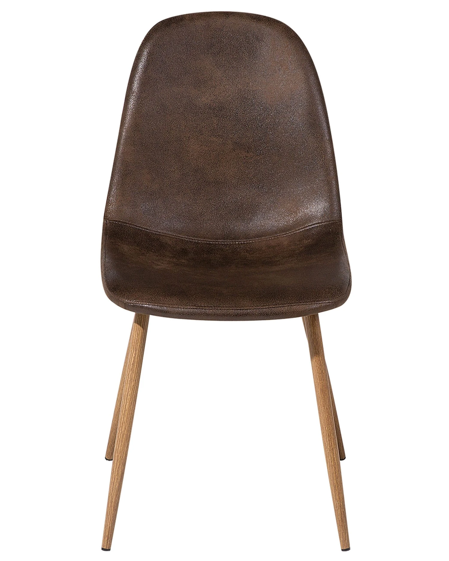 Set Of 2 Faux Leather Dining Chairs Brown BRUCE - Image 4