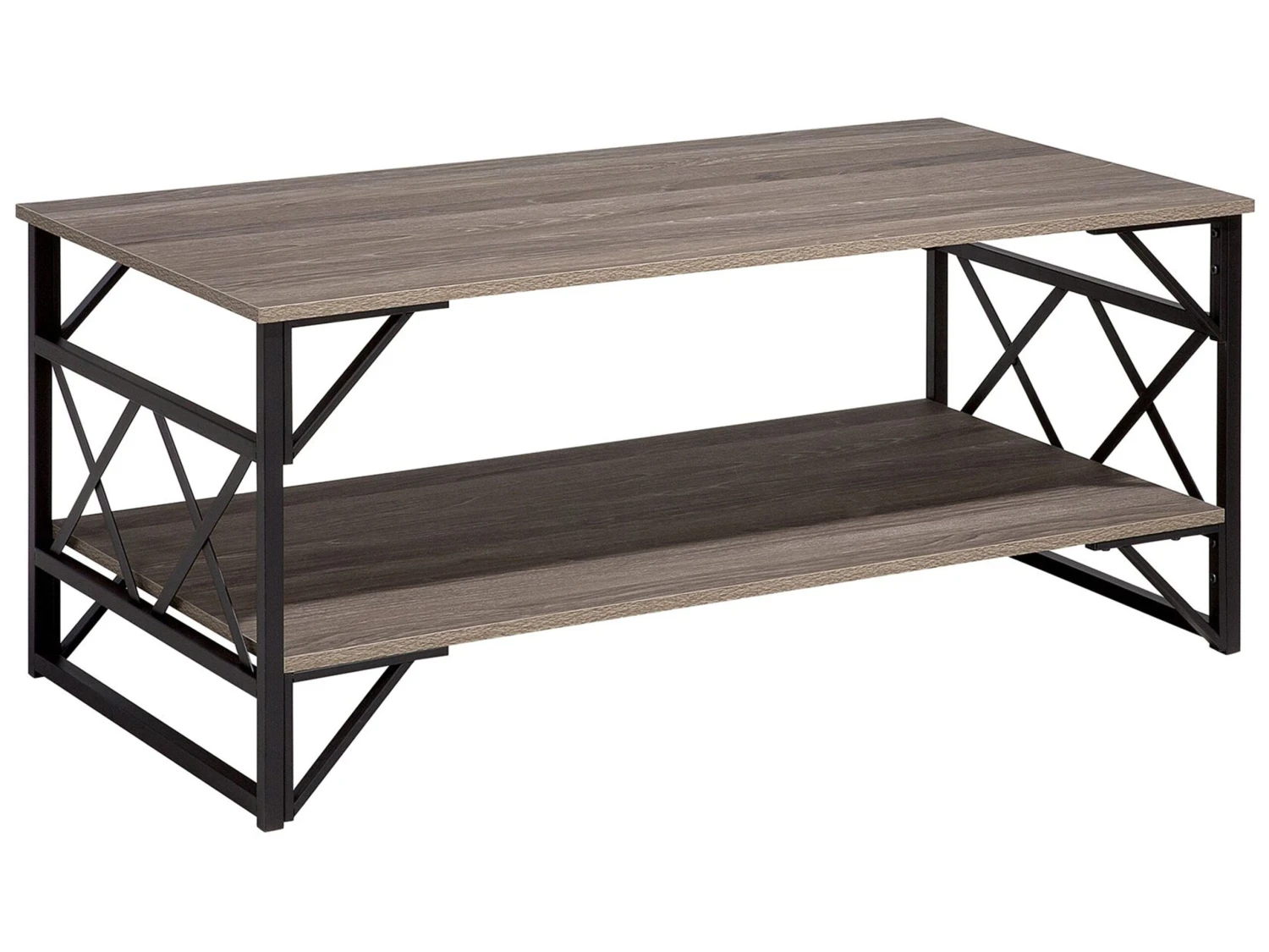 Coffee Table Taupe Wood With Black BOLTON