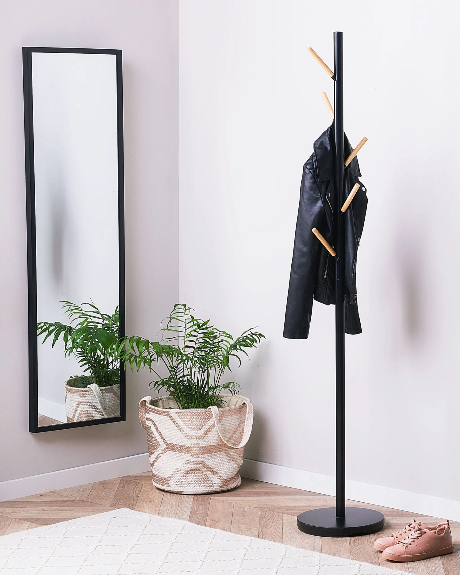 Coat Stand Steel Black ALBIN - Image 2