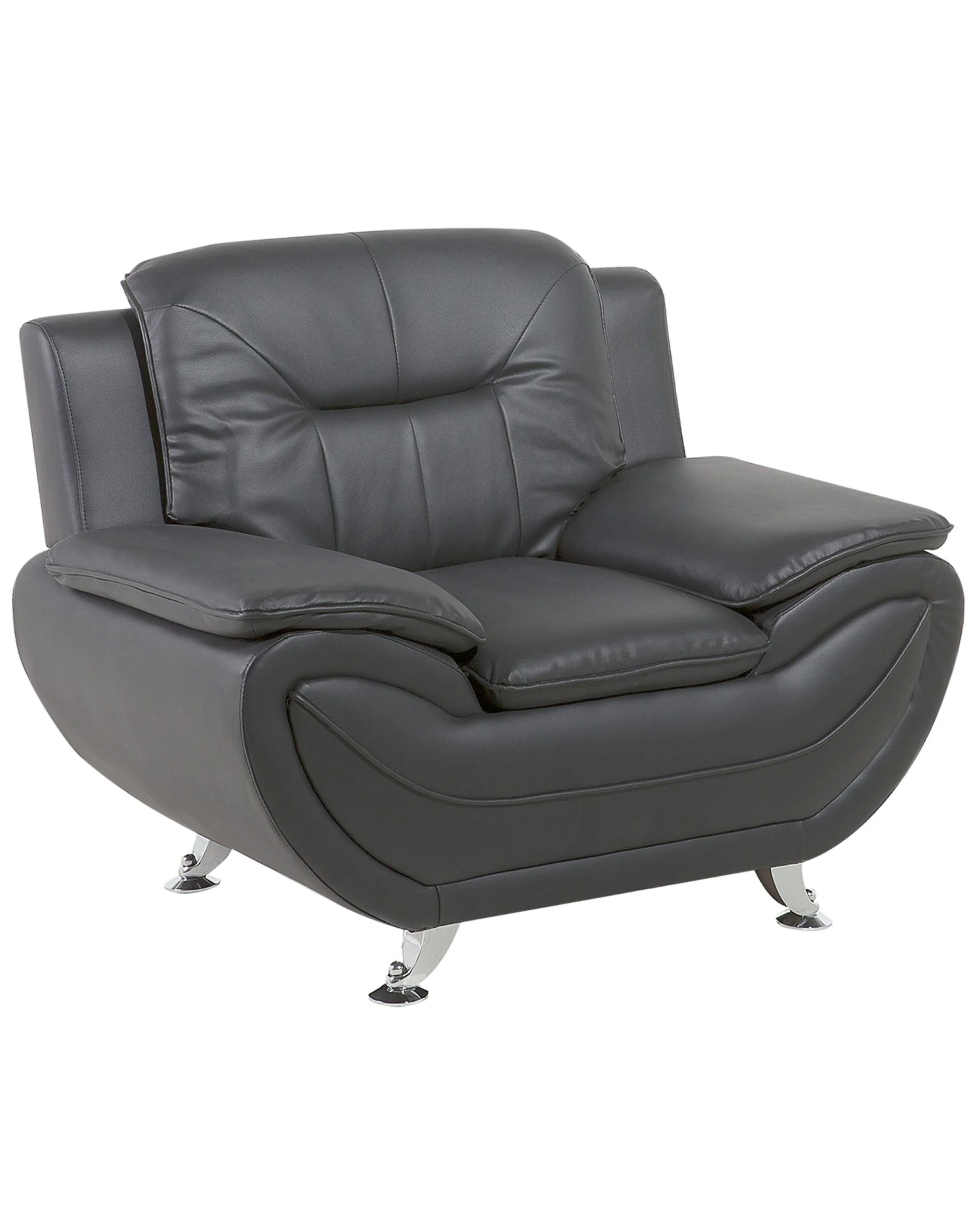 Faux Leather Armchair Grey LEIRA