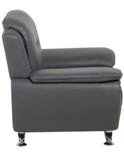 Faux Leather Armchair Grey LEIRA -Cheap Furniture Store undef src sa picid 687307 type whitesh image