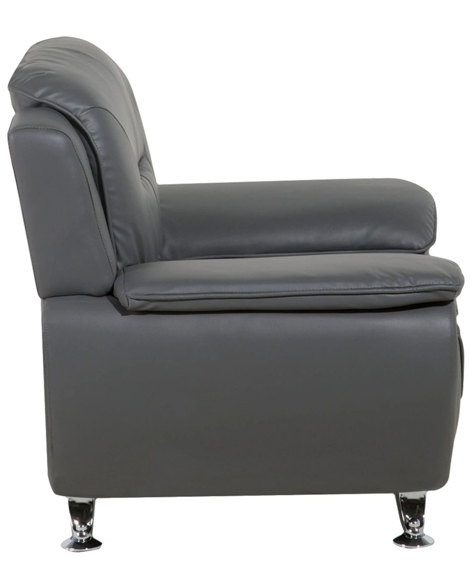 Faux Leather Armchair Grey LEIRA - Image 5