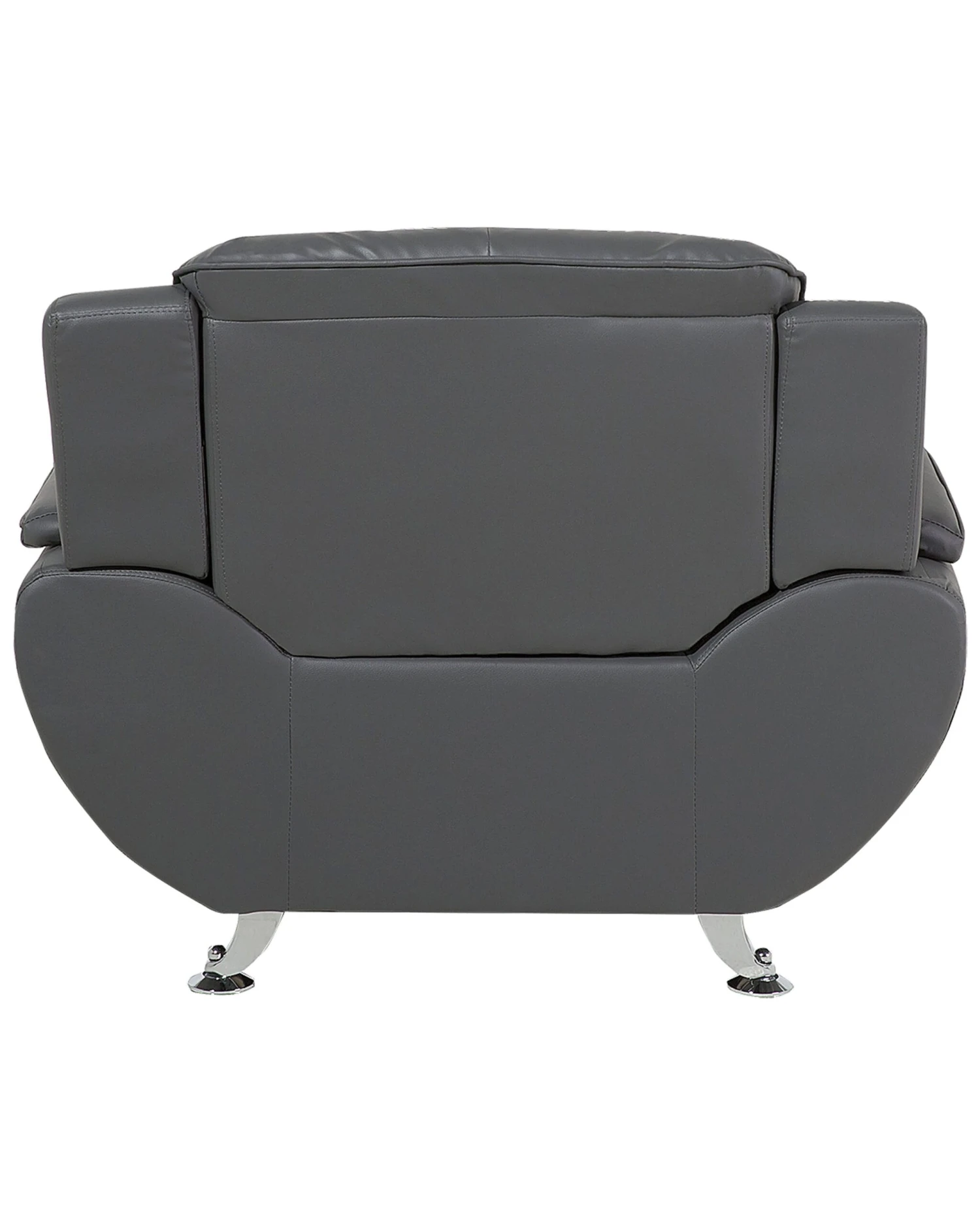 Faux Leather Armchair Grey LEIRA - Image 6