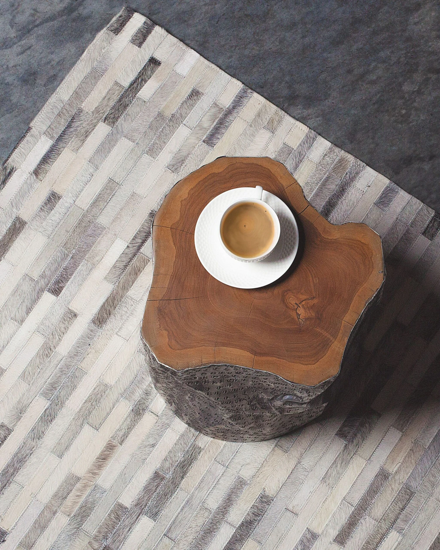 Teak Accent Side Table Silver GORDON - Image 3