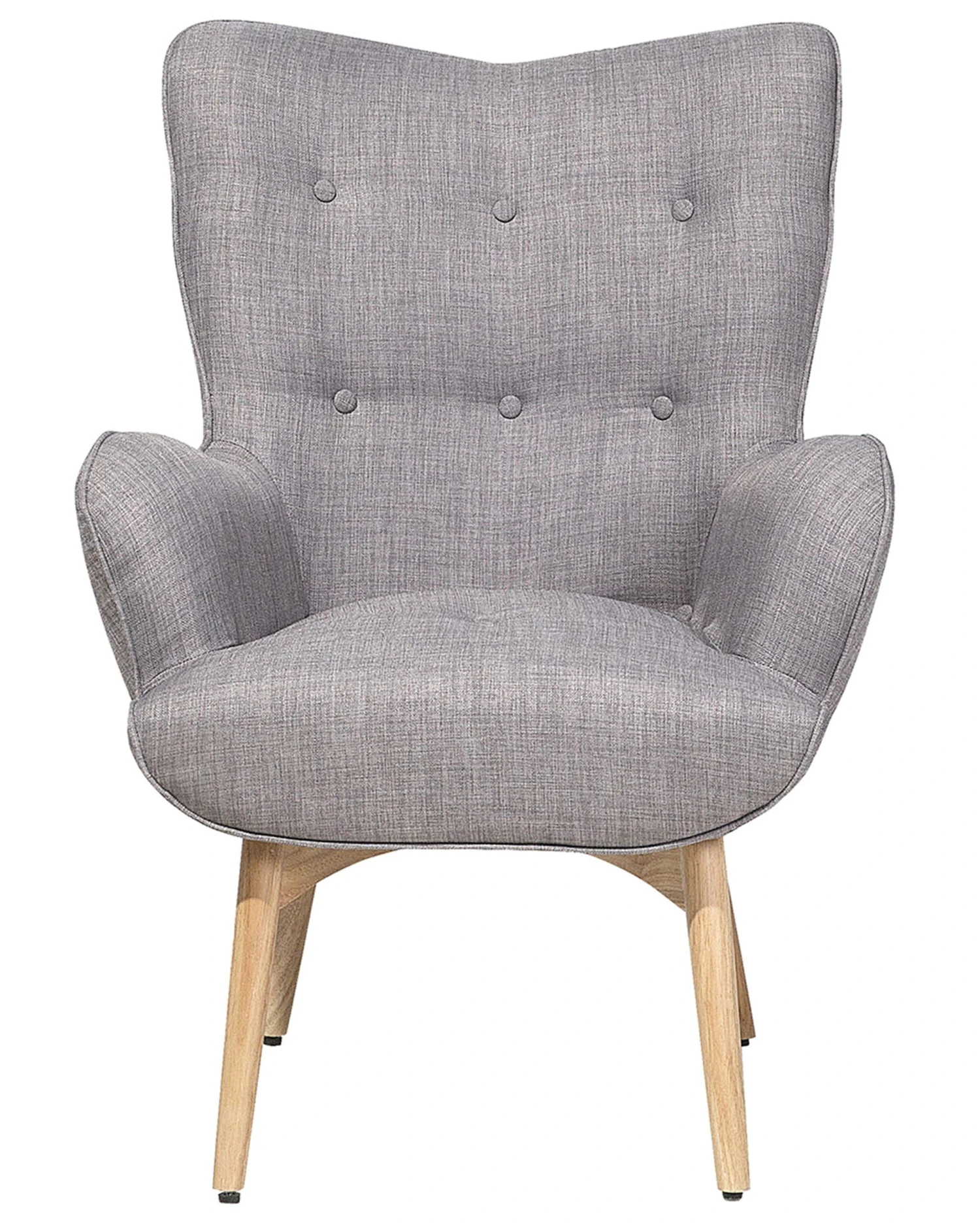 Wingback Chair With Footstool Light Grey VEJLE 6 Wingback Chair With Footstool Light Grey VEJLE - Image 4