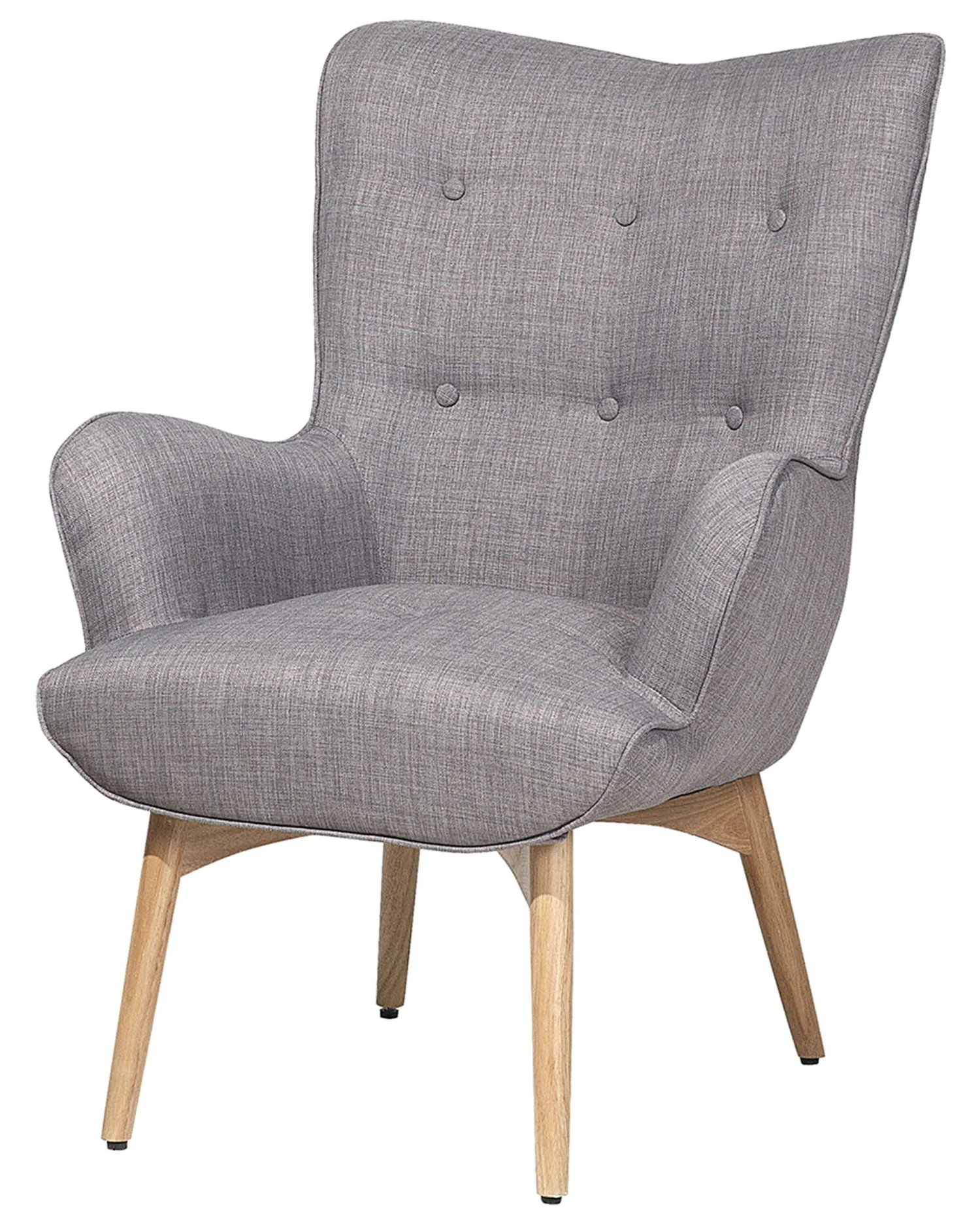 Wingback Chair With Footstool Light Grey VEJLE 7 Wingback Chair With Footstool Light Grey VEJLE - Image 5