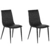 Set Of 2 Dining Chairs Faux Leather Black MONTANA