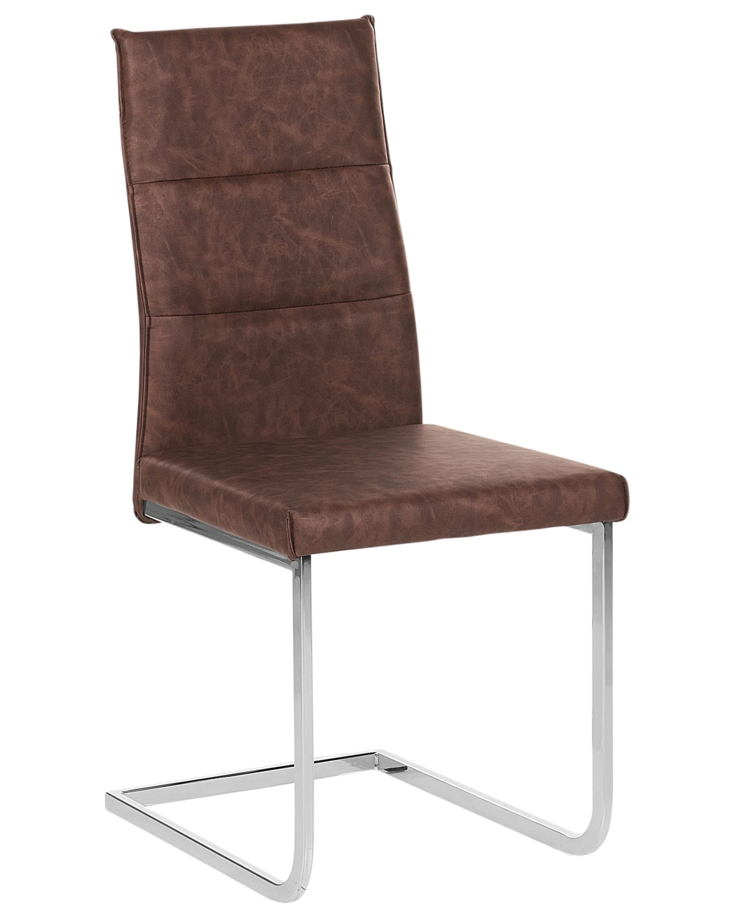 Set Of 2 Faux Leather Dining Chairs Brown ROCKFORD - Image 3