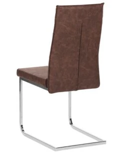 Set Of 2 Faux Leather Dining Chairs Brown ROCKFORD -Cheap Furniture Store undef src sa picid 693199 type whitesh image