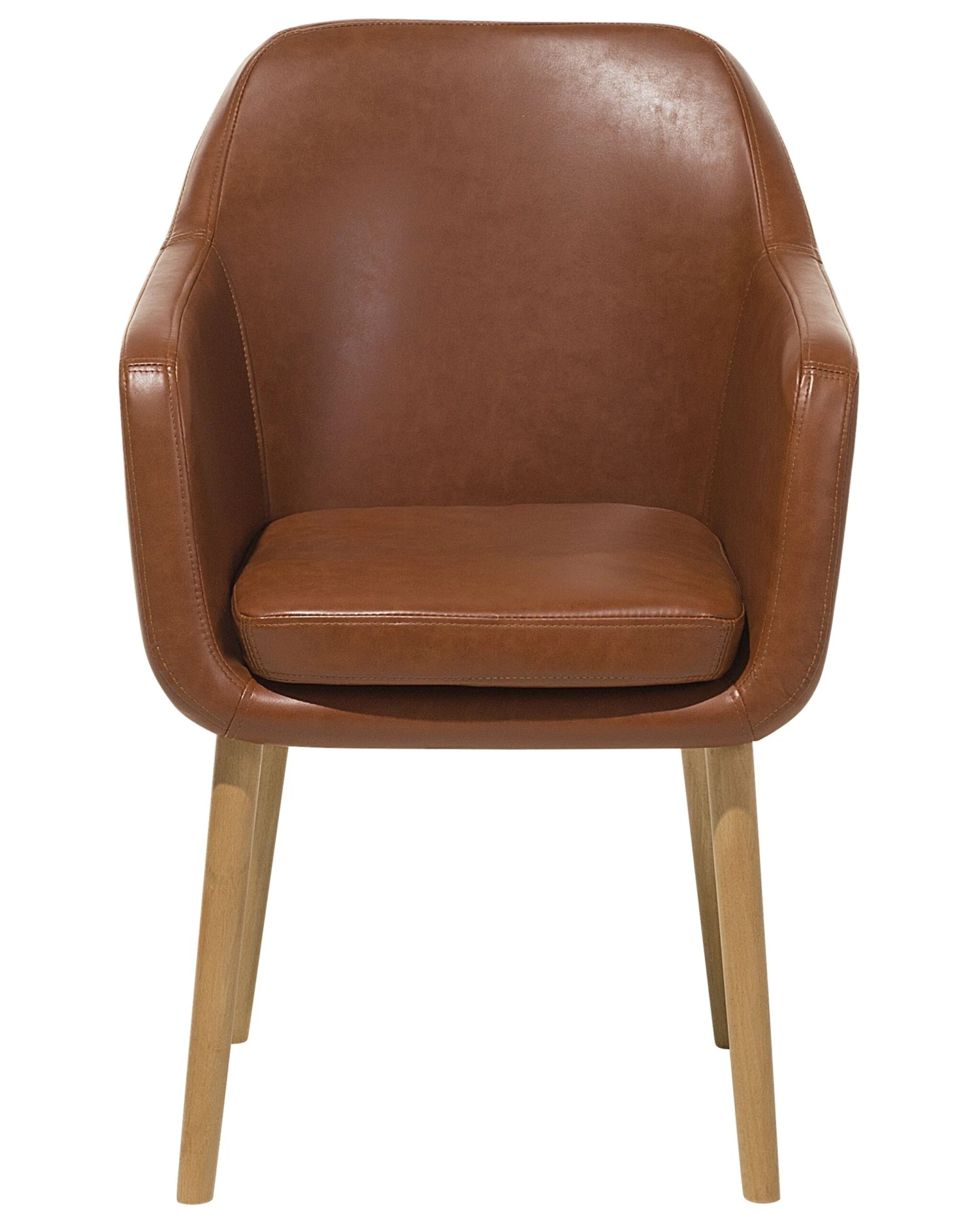 Faux Leather Dining Chair Golden Brown YORKVILLE 6 Faux Leather Dining Chair Golden Brown YORKVILLE - Image 4