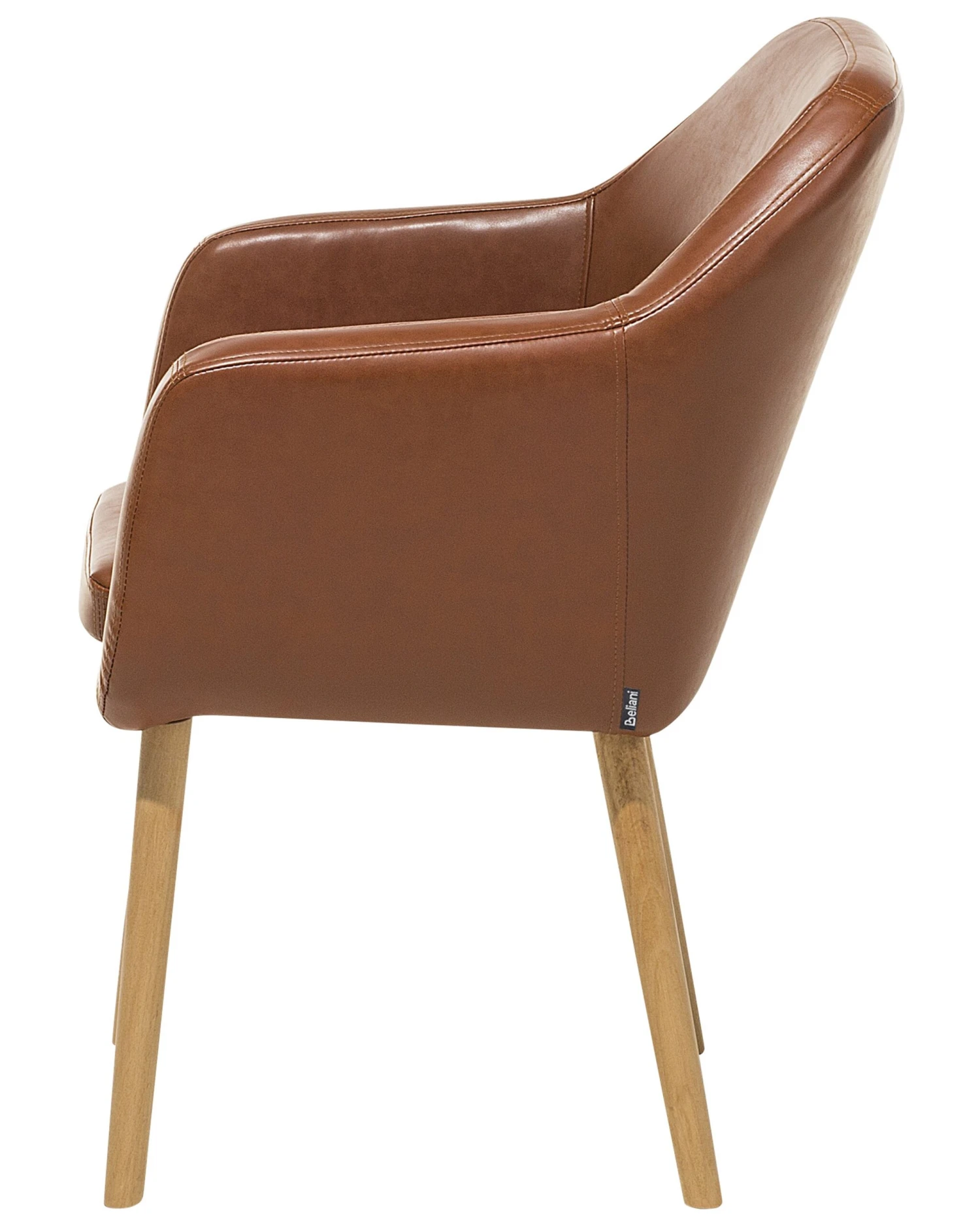 Faux Leather Dining Chair Golden Brown YORKVILLE 9 Faux Leather Dining Chair Golden Brown YORKVILLE - Image 7