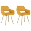 Set Of 2 Fabric Dining Chairs Yellow CHICAGO
