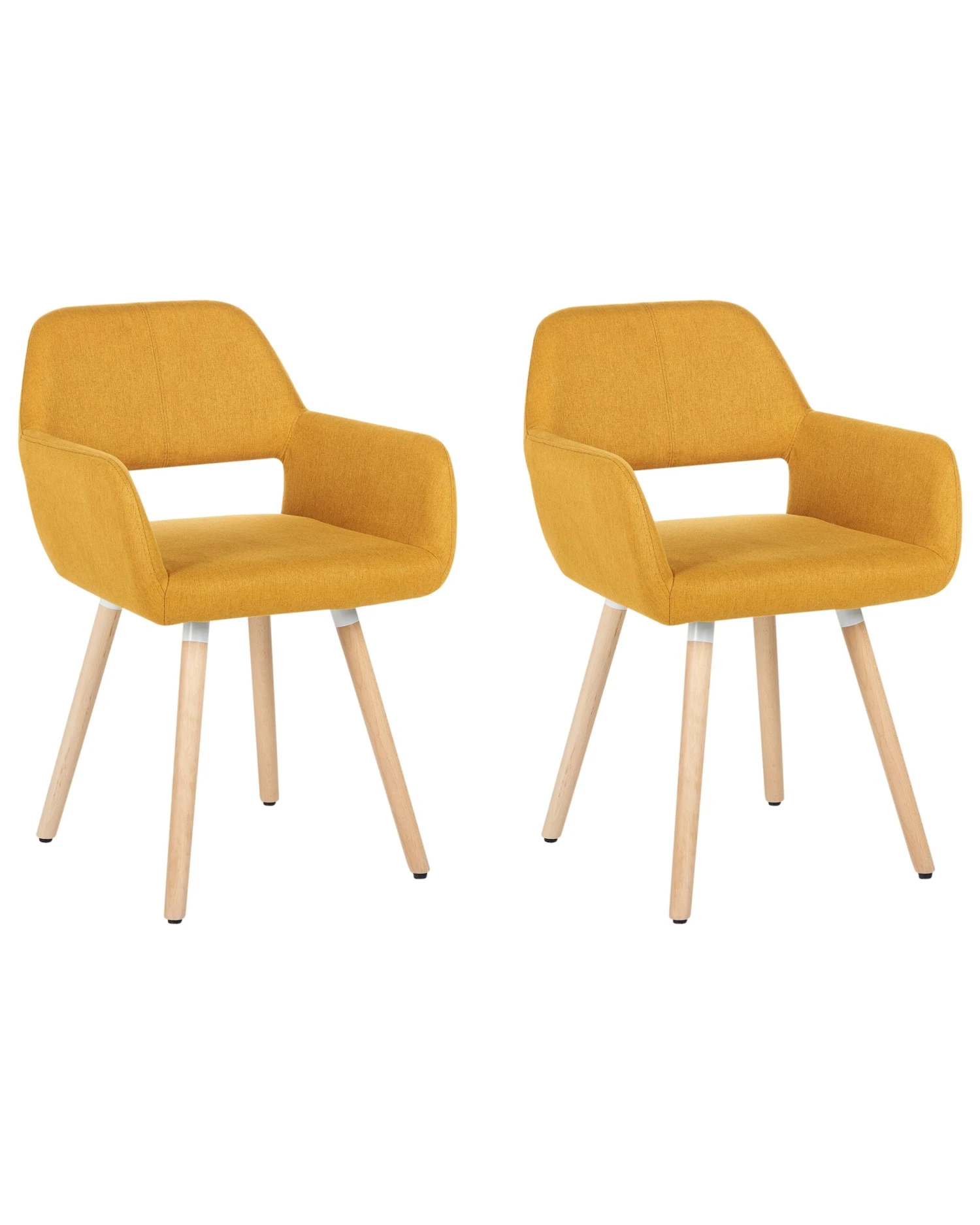 Set Of 2 Fabric Dining Chairs Yellow CHICAGO