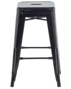 Set Of 2 Metal Stools 60 Cm Black CABRILLO -Cheap Furniture Store undef src sa picid 694341 type whitesh image