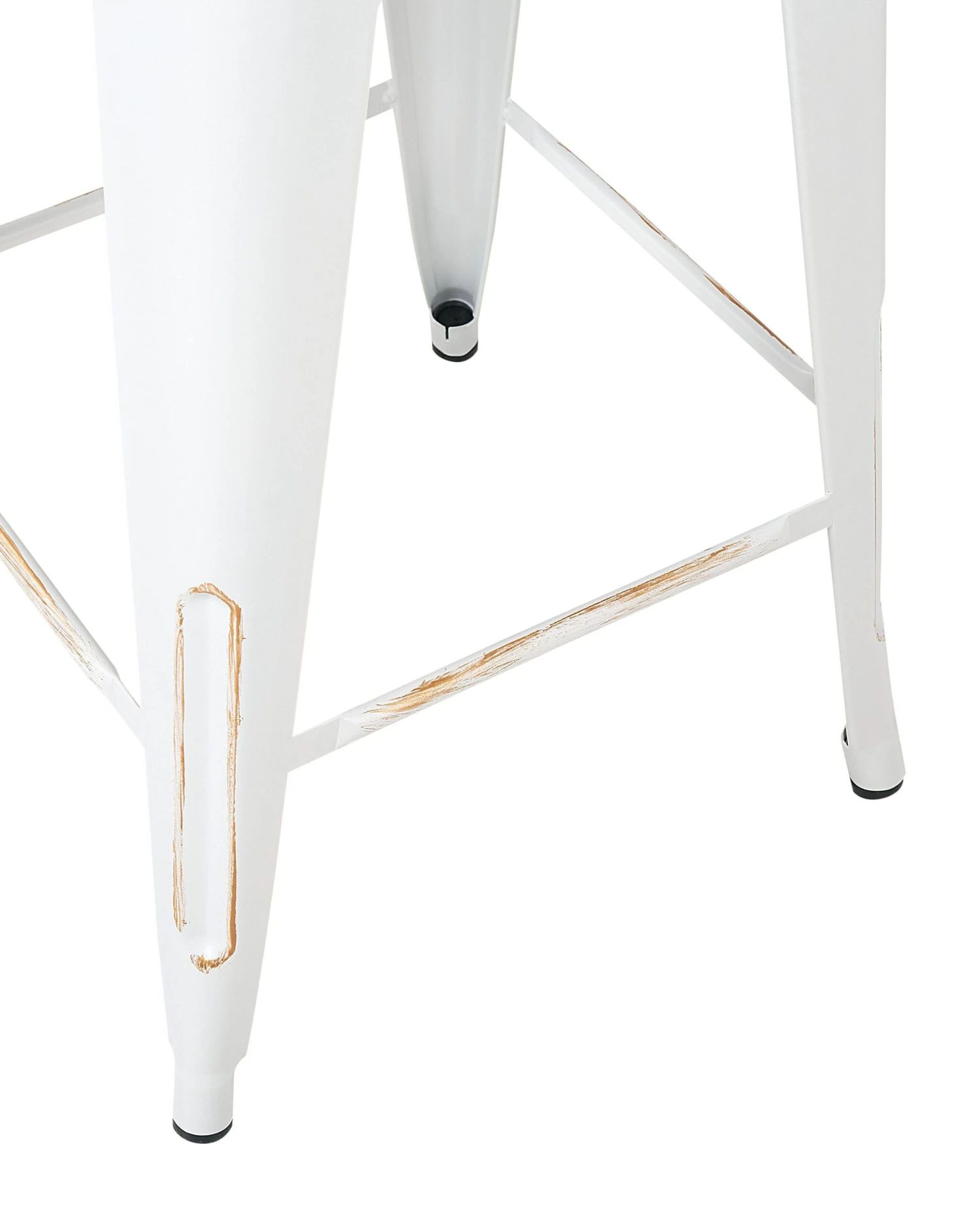 Set Of 2 Metal Stools 60 Cm White With Gold CABRILLO - Image 7