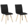 Set Of 2 Fabric Dining Chairs Black BROOKLYN