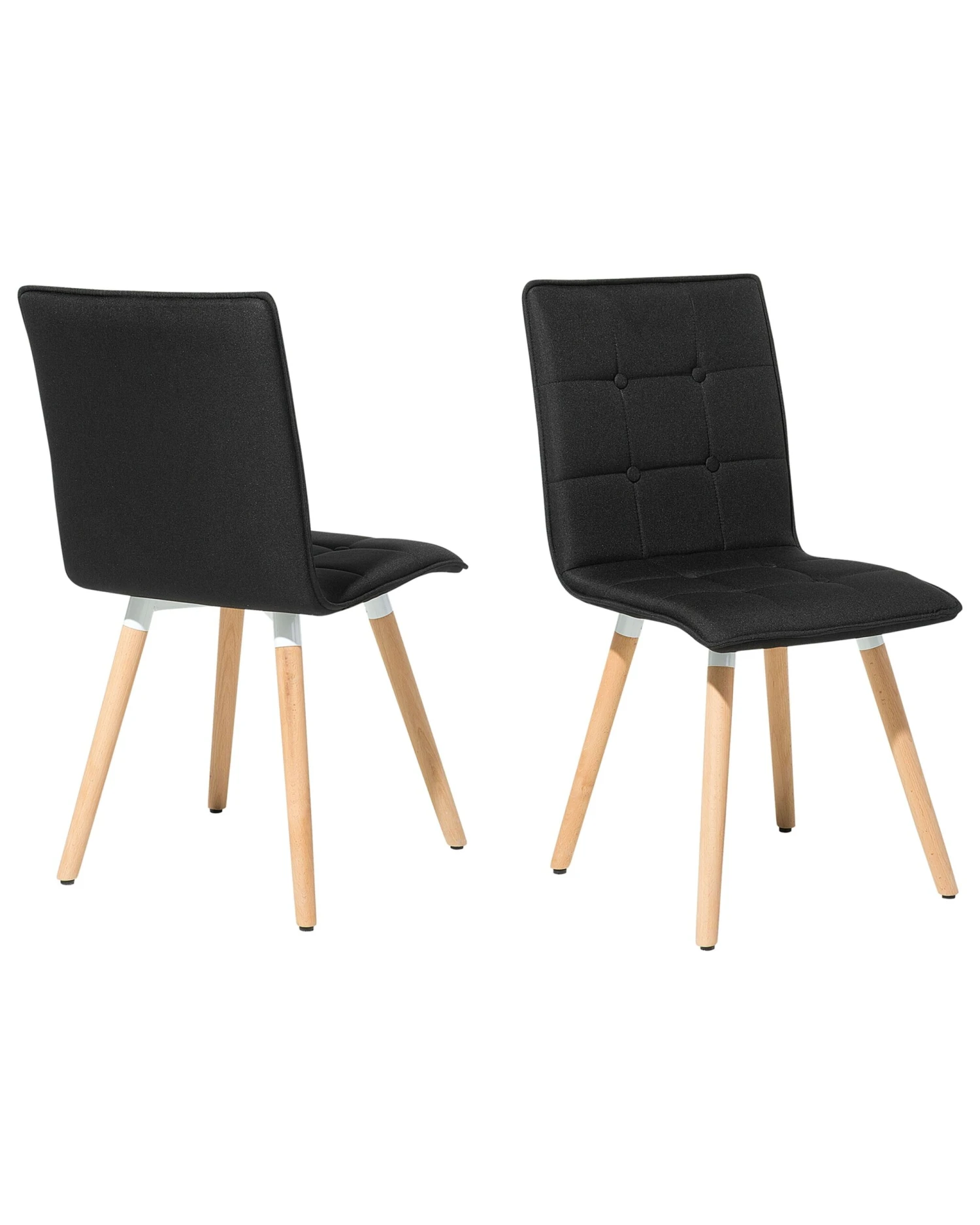 Set Of 2 Fabric Dining Chairs Black BROOKLYN 5 Set Of 2 Fabric Dining Chairs Black BROOKLYN - Image 3