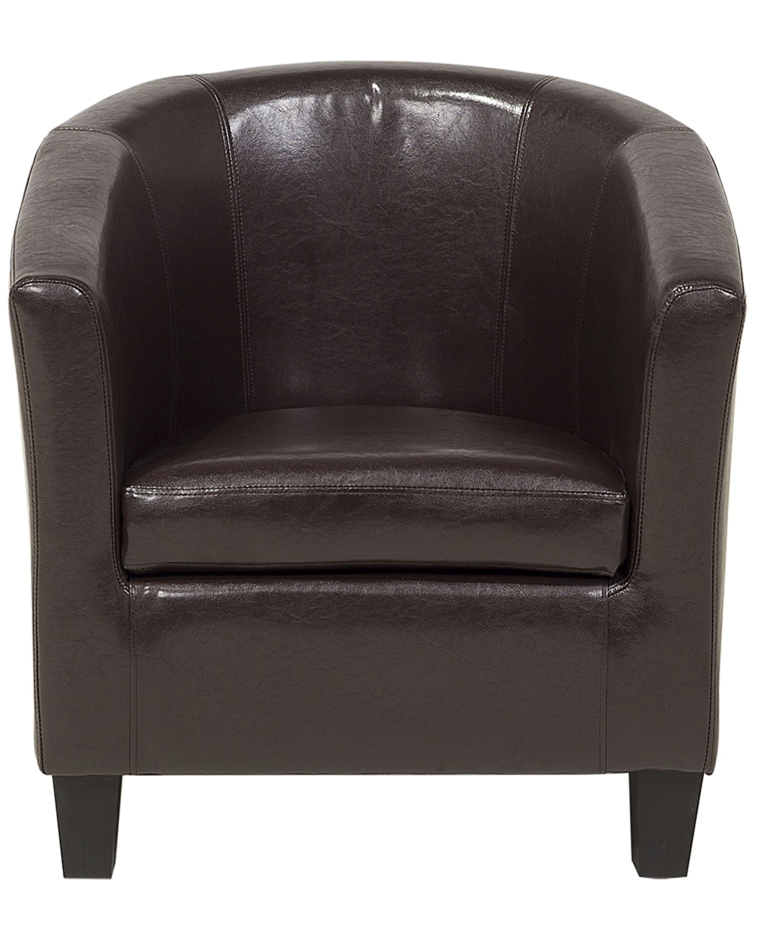 Faux Leather Armchair Brown BORWICK - Image 3