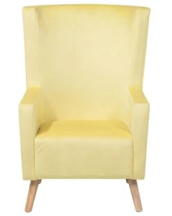Velvet Wingback Chair Yellow ONEIDA -Cheap Furniture Store undef src sa picid 698259 type whitesh image