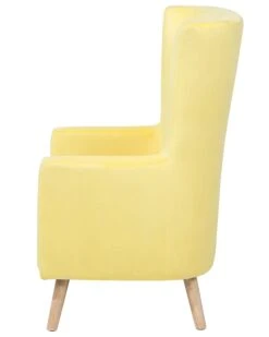 Velvet Wingback Chair Yellow ONEIDA -Cheap Furniture Store undef src sa picid 698261 type whitesh image