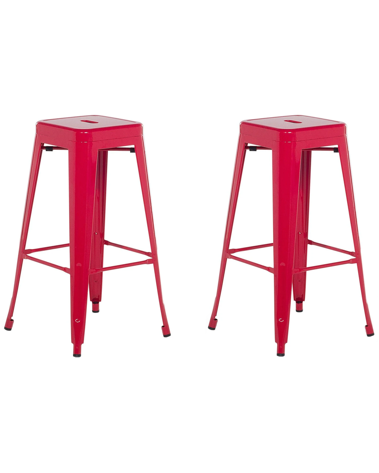 Set Of 2 Metal Stools 76 Cm Red CABRILLO