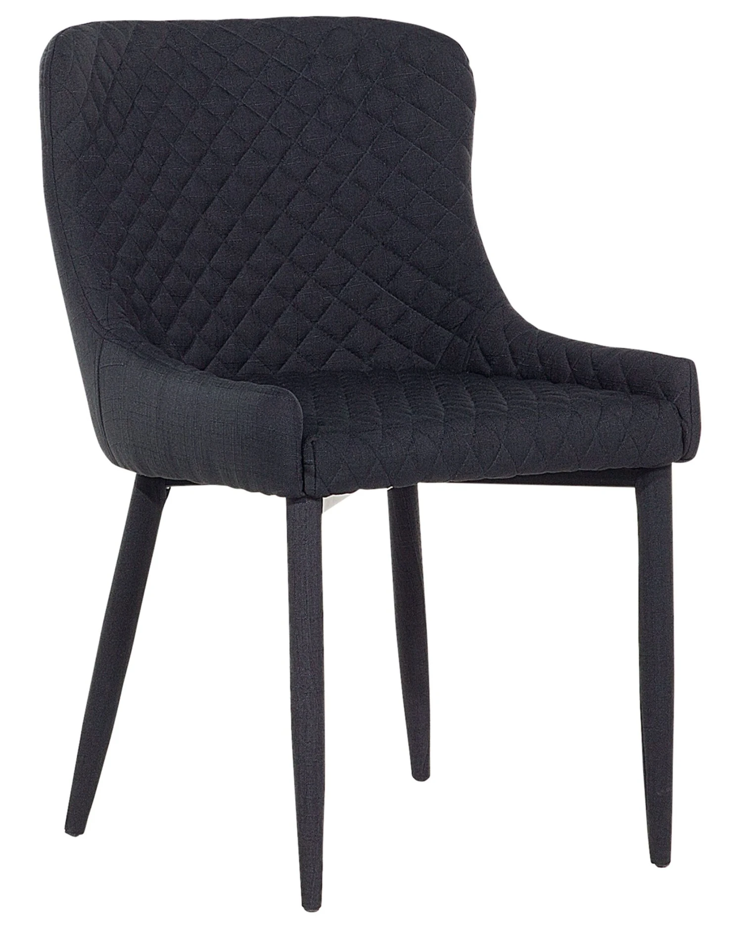 Set Of 2 Fabric Dining Chairs Black SOLANO - Image 4