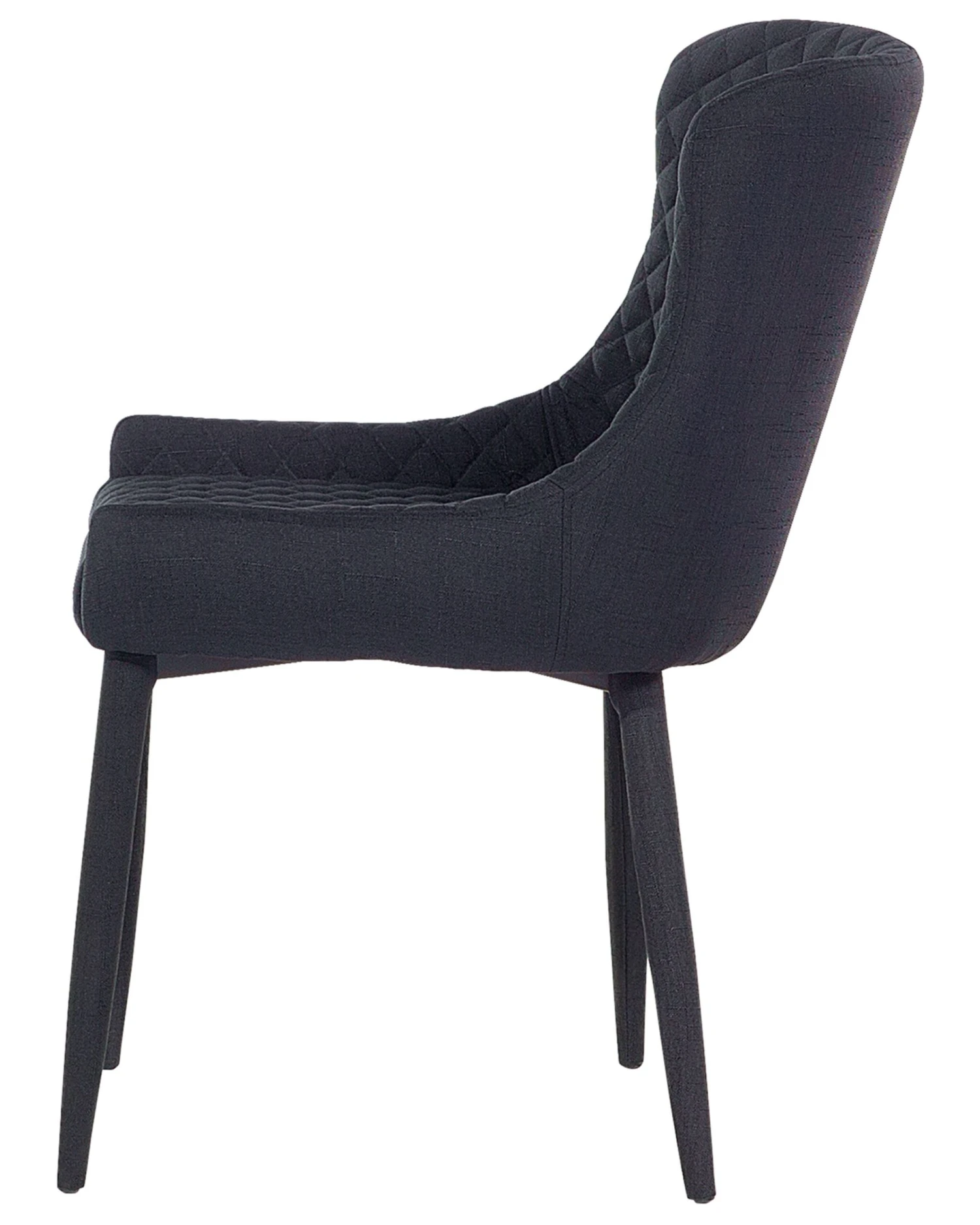 Set Of 2 Fabric Dining Chairs Black SOLANO - Image 7