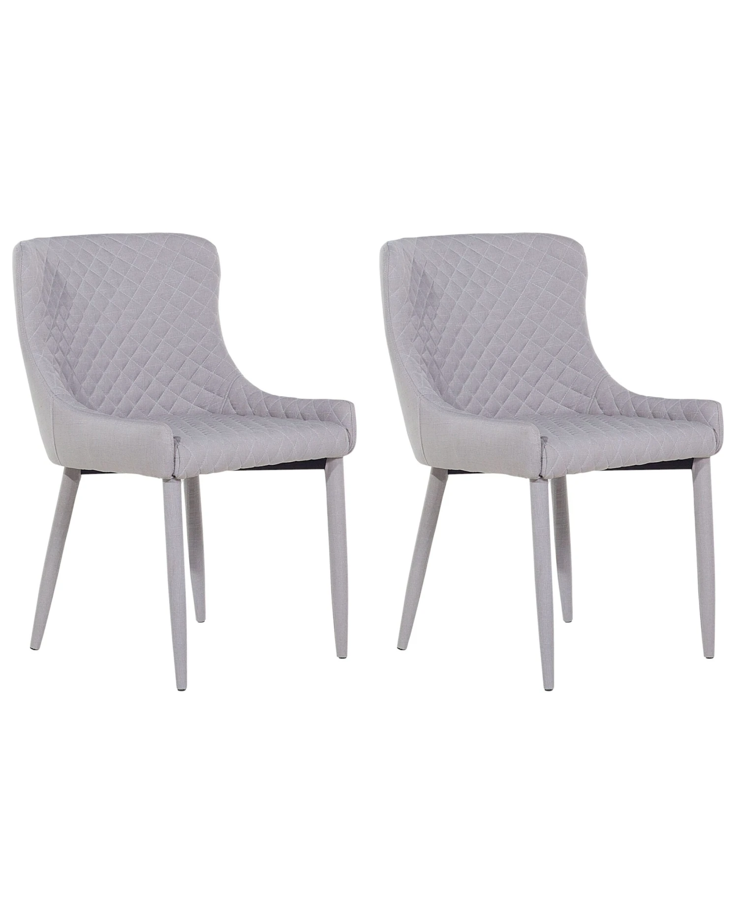 Set Of 2 Fabric Dining Chairs Light Grey SOLANO 3 Set Of 2 Fabric Dining Chairs Light Grey SOLANO