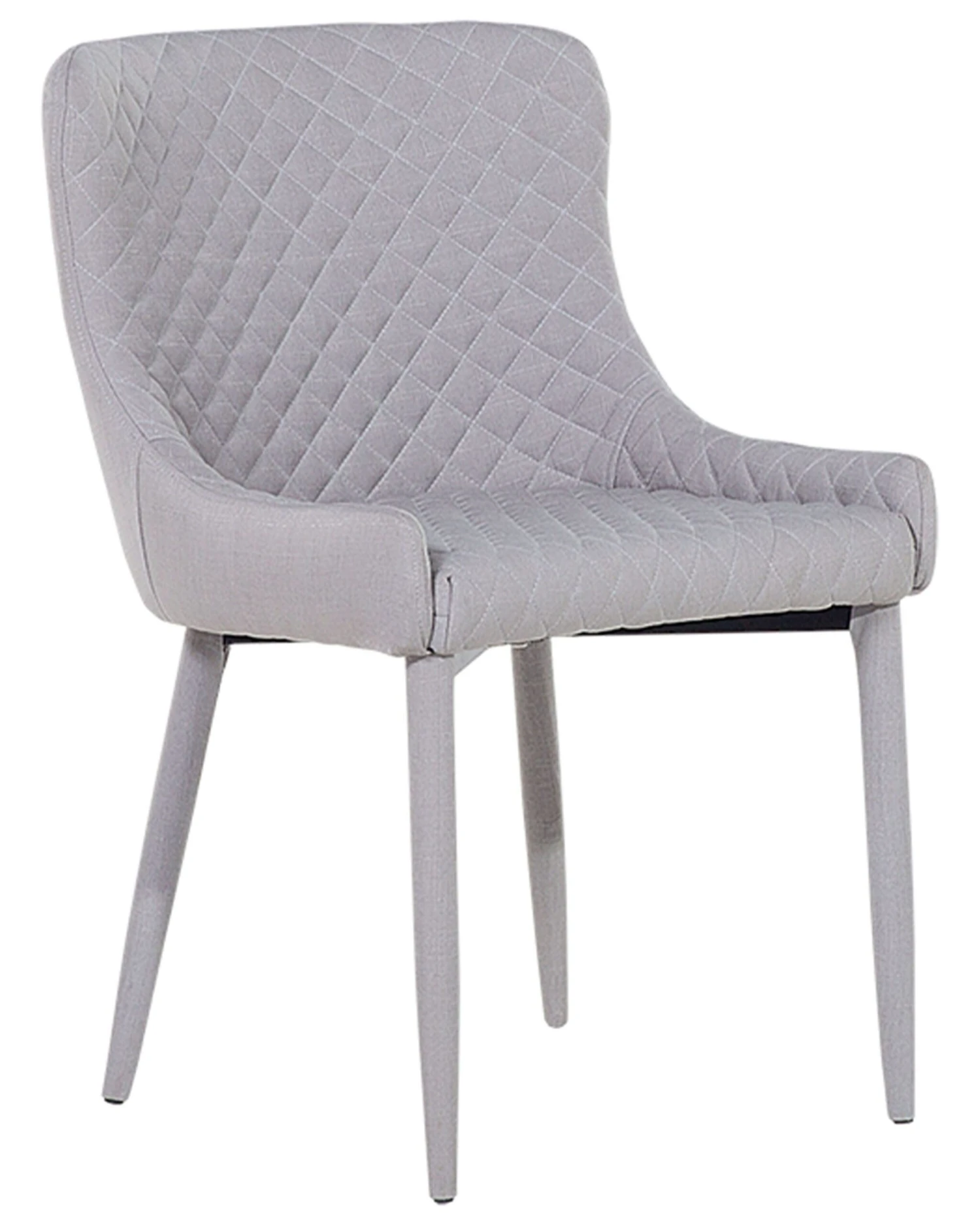 Set Of 2 Fabric Dining Chairs Light Grey SOLANO 7 Set Of 2 Fabric Dining Chairs Light Grey SOLANO - Image 5