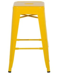 Set Of 2 Metal Stools 60 Cm Yellow CABRILLO -Cheap Furniture Store undef src sa picid 701271 type whitesh image