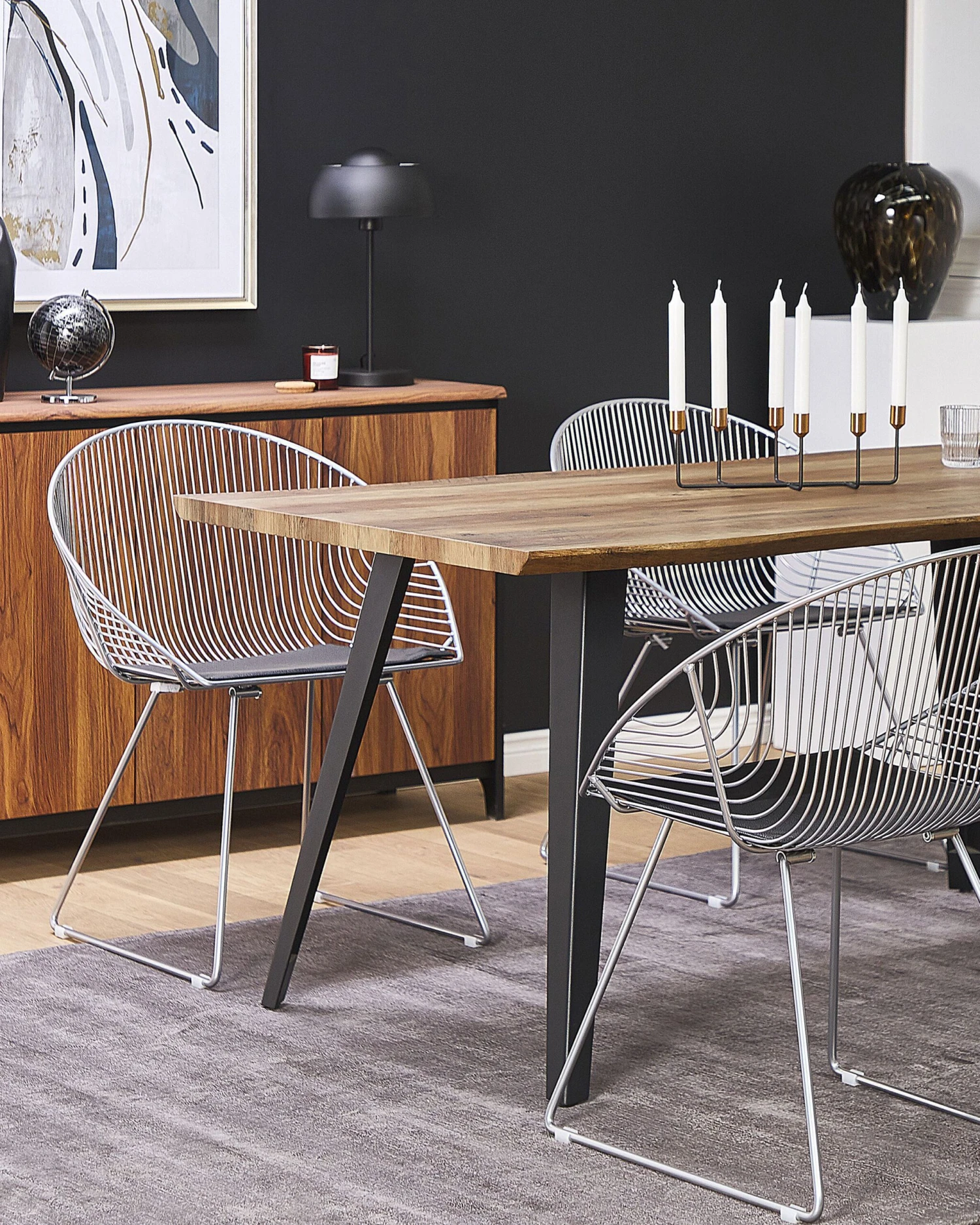 Set Of 2 Metal Accent Chairs Silver AURORA - Image 2