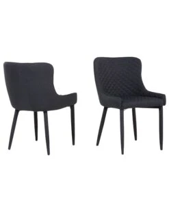 Set Of 2 Fabric Dining Chairs Black SOLANO -Cheap Furniture Store undef src sa picid 703697 type whitesh image