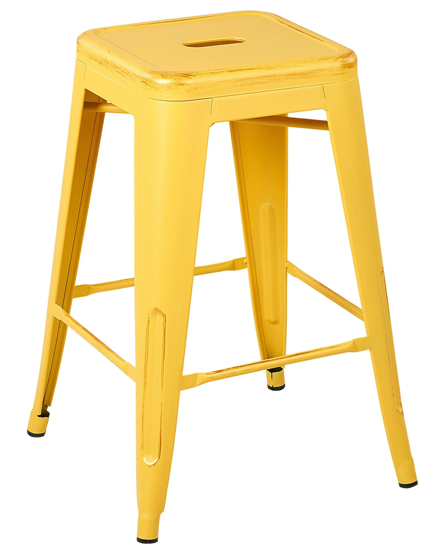 Set Of 2 Metal Stools 60 Cm Yellow With Gold CABRILLO - Image 3