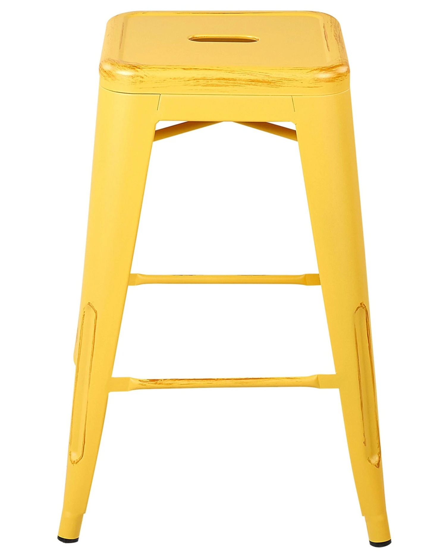 Set Of 2 Metal Stools 60 Cm Yellow With Gold CABRILLO - Image 4