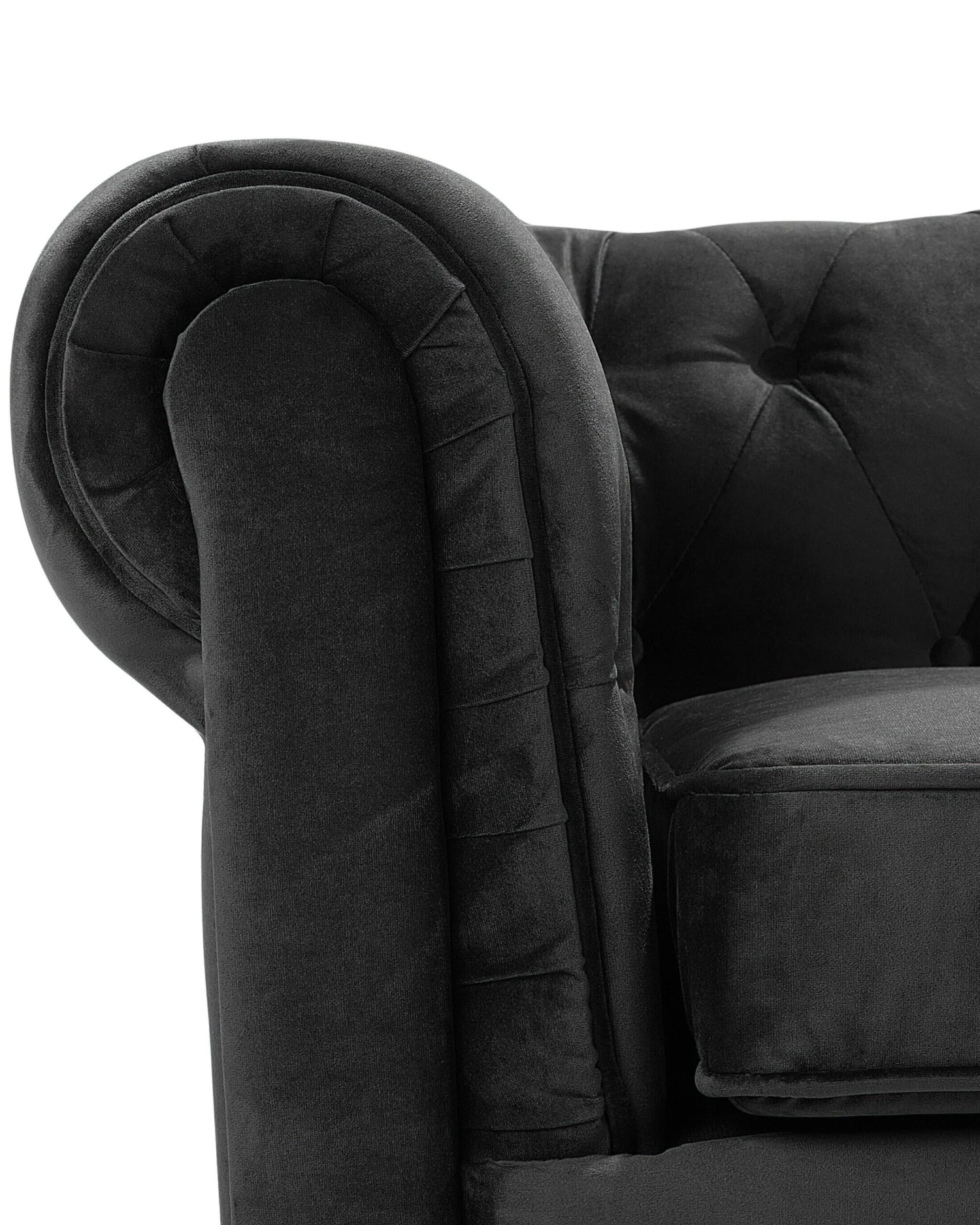 Velvet Armchair Black CHESTERFIELD - Image 8