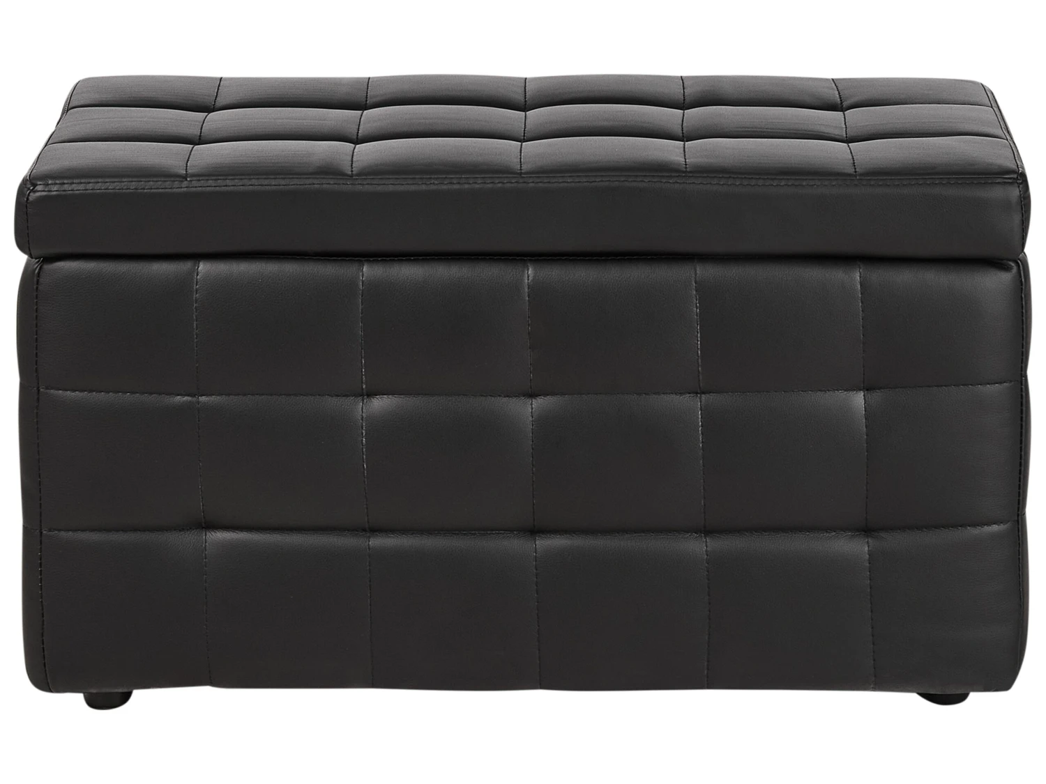 Faux Leather Storage Ottoman Black MICHIGAN - Image 4