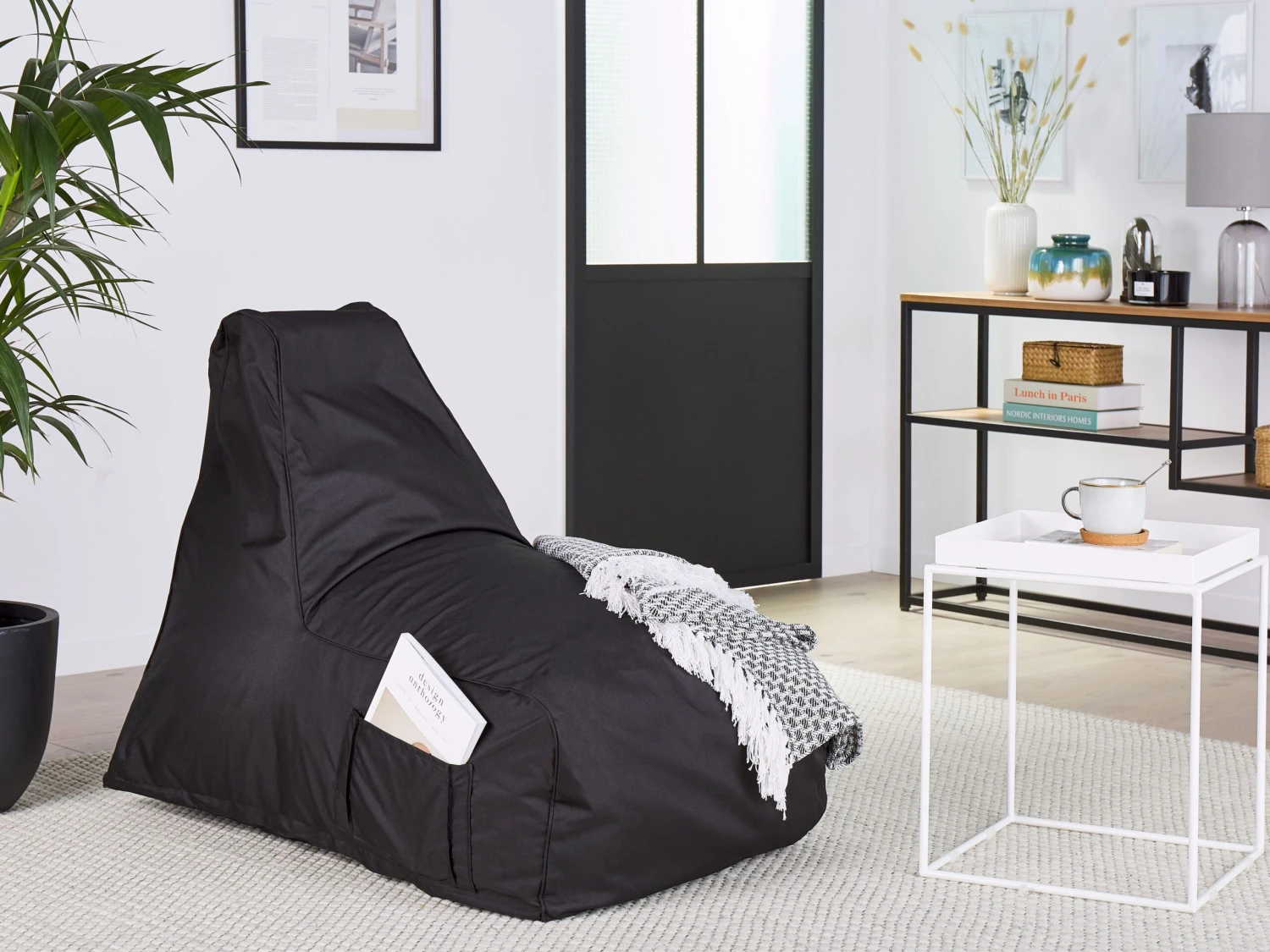 Bean Bag Chair Black SIESTA - Image 2