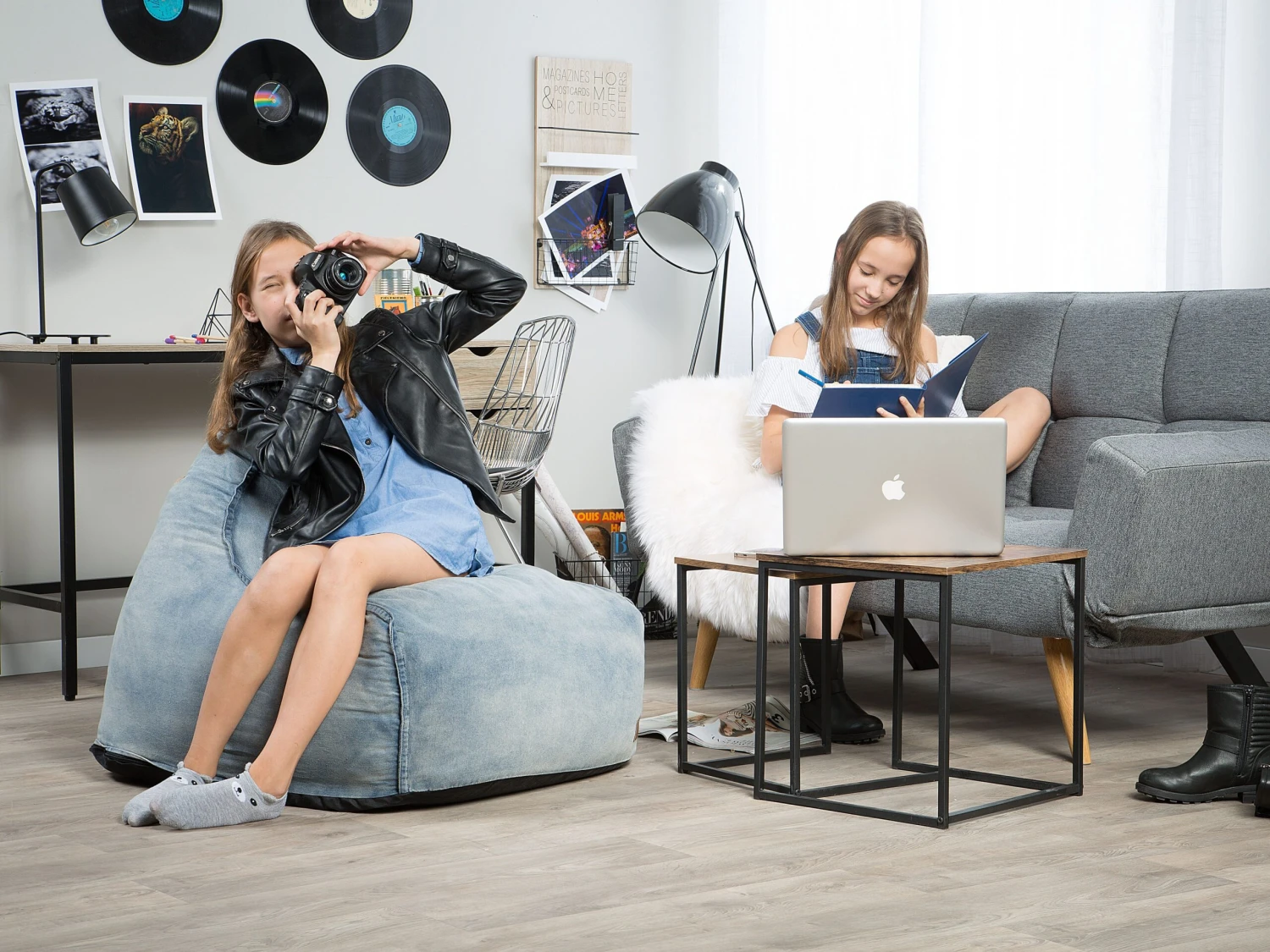 Denim Bean Bag Chair Blue DROP 4 Denim Bean Bag Chair Blue DROP - Image 2