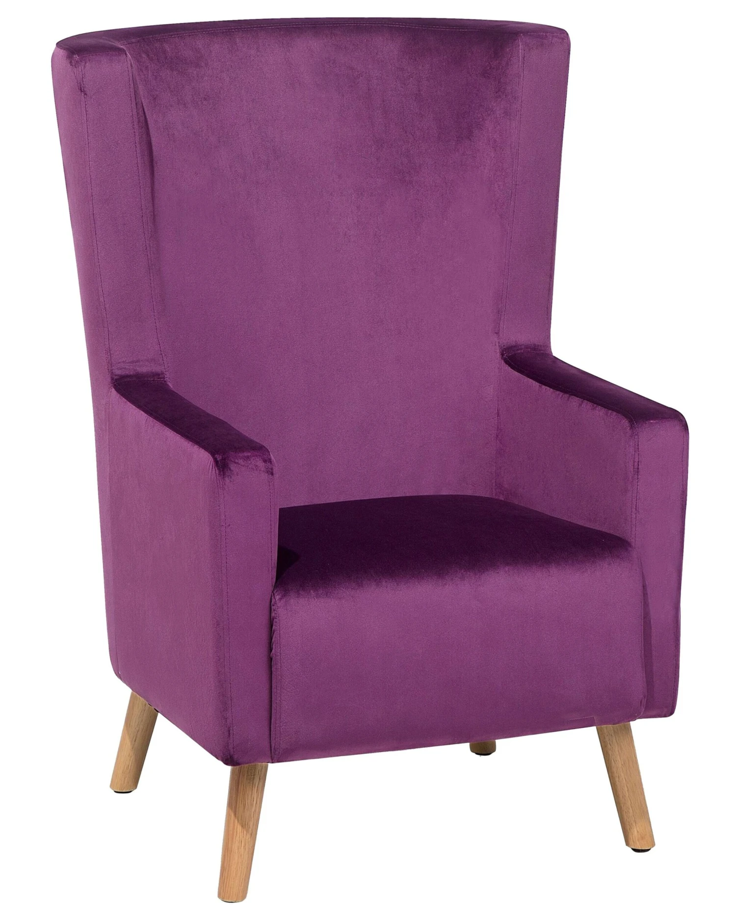 Velvet Wingback Chair Purple ONEIDA